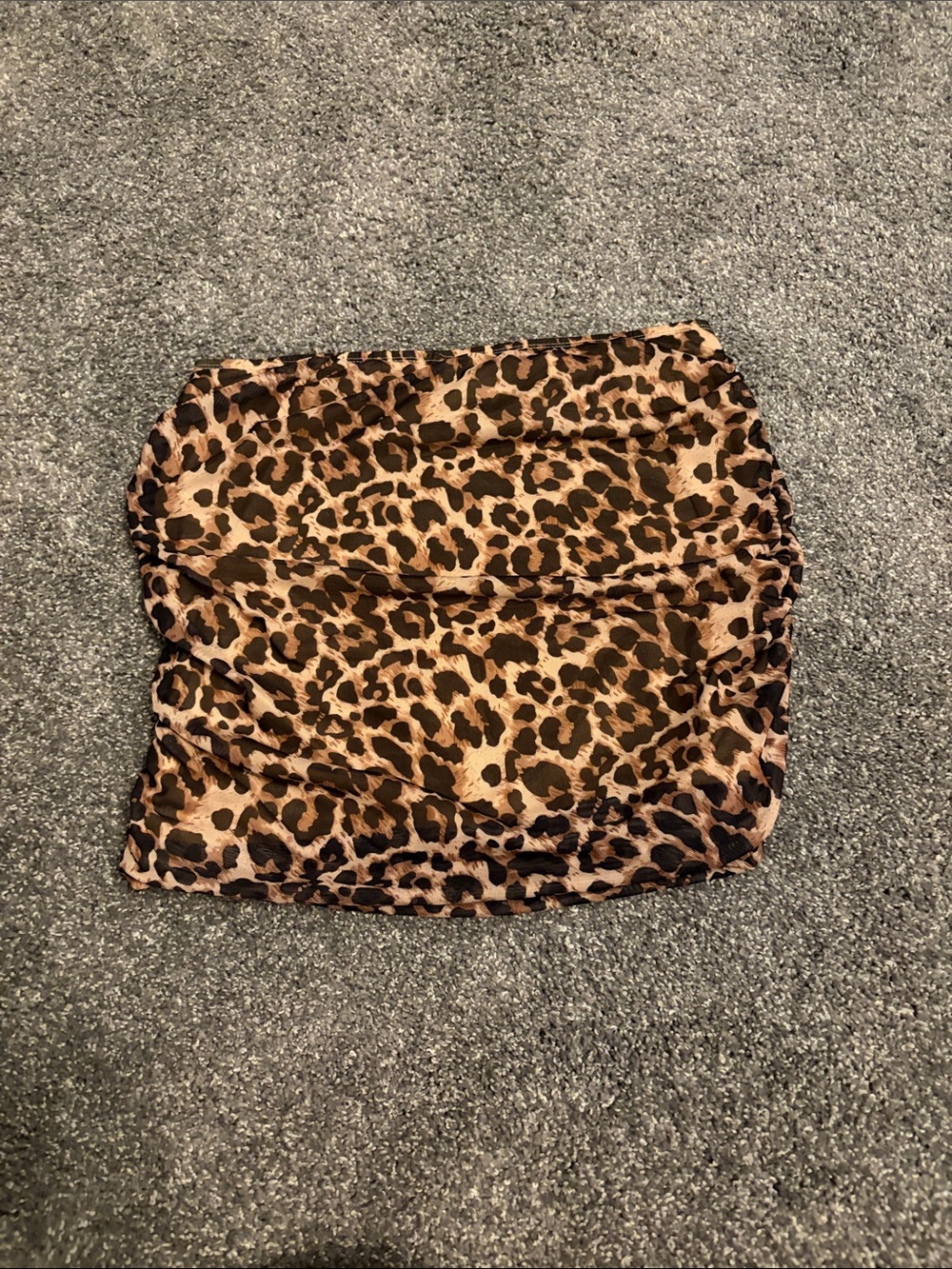 Leopard Print Satin Tube Top - Brown & Black